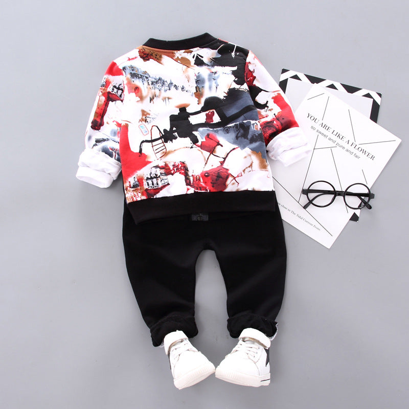 Boys Handsome Autumn And Winter Clothes Three-Piece Kid Clothes - Mubimart -  