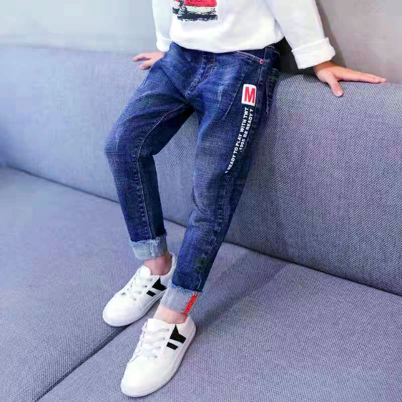 Boys Jeans Autumn And Winter New One-piece Velvet - Mubimart -  