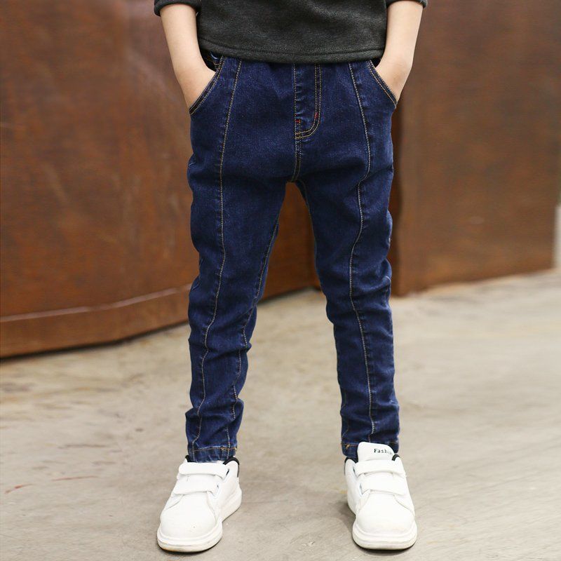 Boys Jeans Autumn And Winter New One-piece Velvet - Mubimart -  