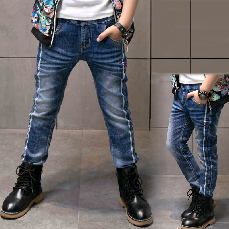 Boys Jeans Autumn And Winter New One-piece Velvet - Mubimart -  