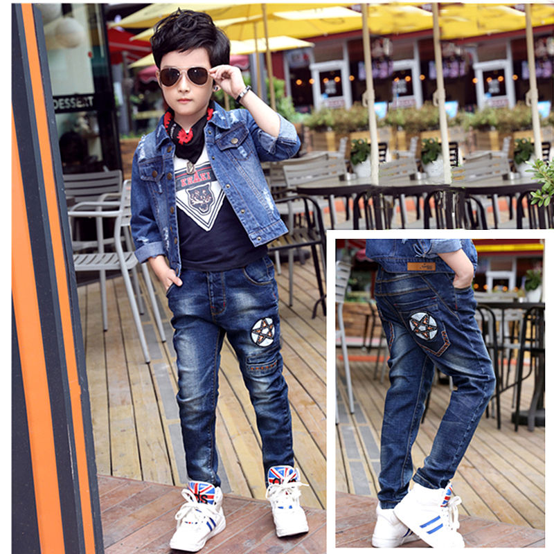 Boys Jeans Autumn And Winter New One-piece Velvet - Mubimart -  