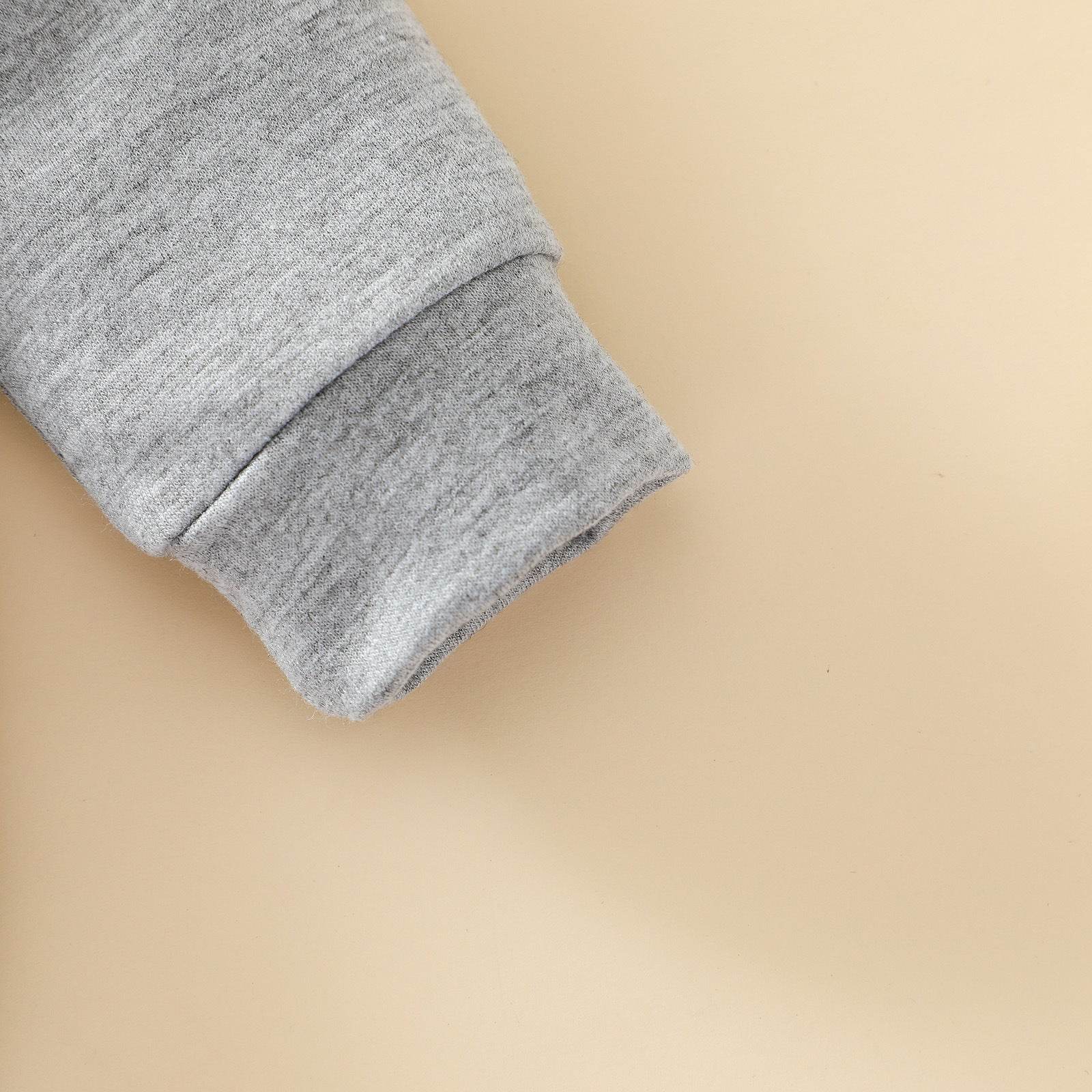 Boys Polyester Letter Grey Sweatshirt Top - Mubimart