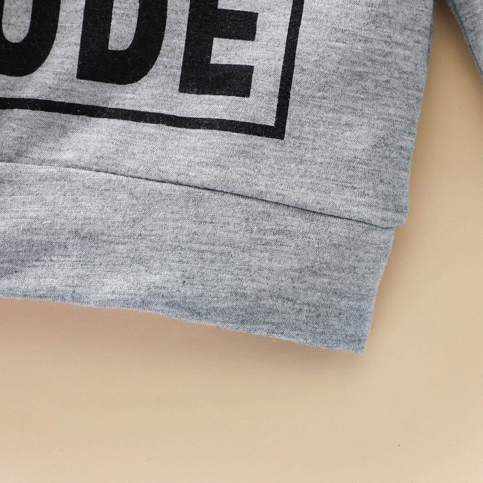 Boys Polyester Letter Grey Sweatshirt Top - Mubimart