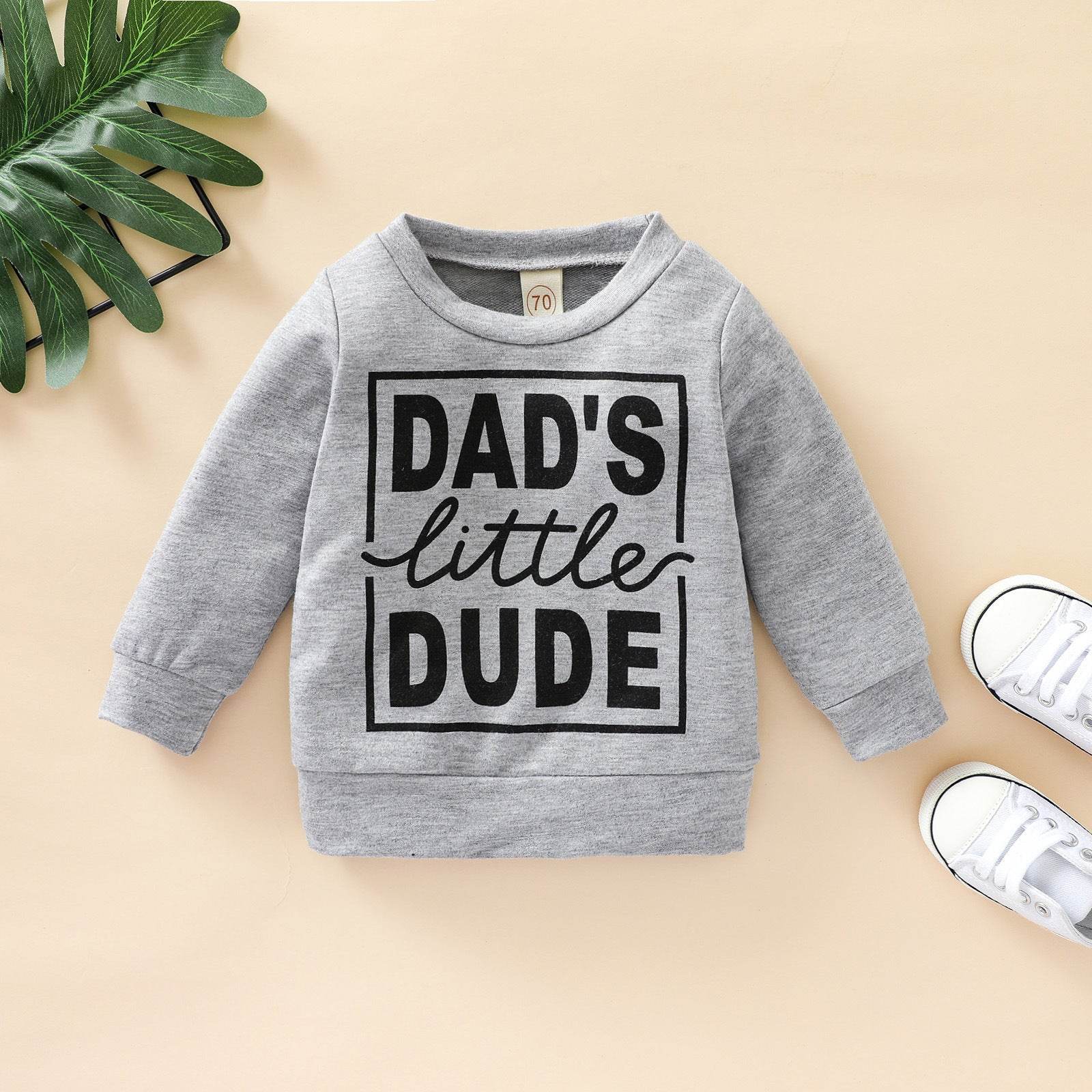 Boys Polyester Letter Grey Sweatshirt Top - Mubimart
