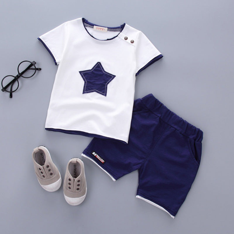 Boys' Summer Short-sleeved Suit Baby Clothes For Months - Mubimart - Baby Cloth 