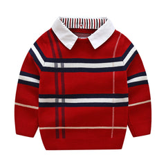 Boys plaid jacquard sweater - Mubimart -  