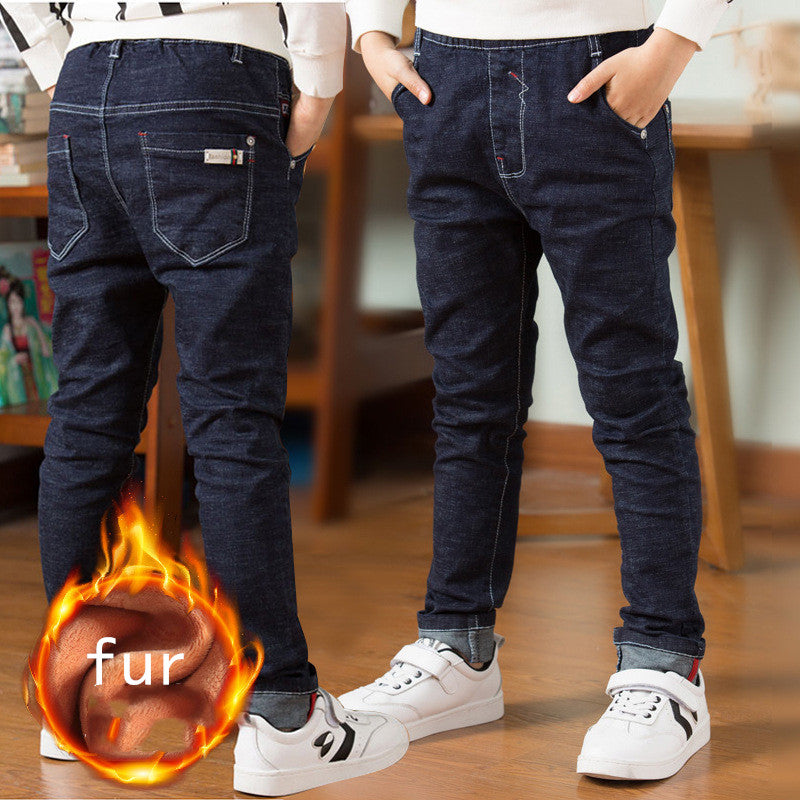 Boys plus fleece jeans - Mubimart -  