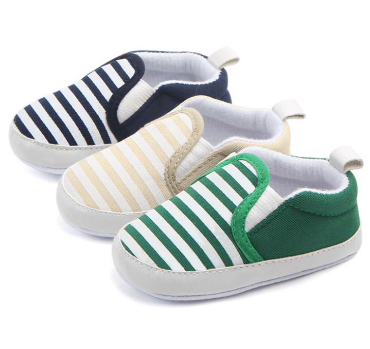 Brand New Pram Newborn Toddler Baby Girls Boys Kids Infant First Walkers Striped Classic Shoes Loafers Casual Soft Shoes - Mubimart
