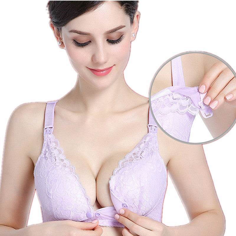 BreastFeeding Bra Lace Cotton Maternity Nursing bra - Mubimart