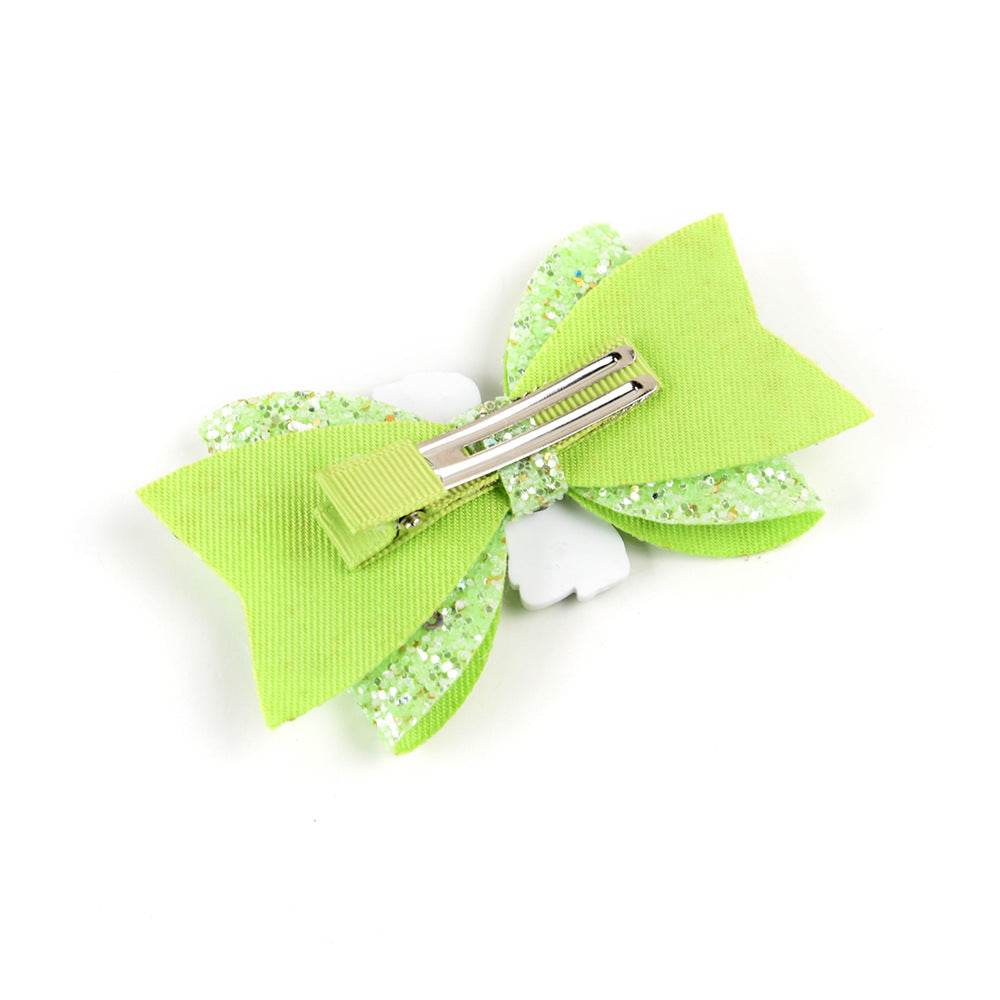Bright Glitter Children Hair Clips Kids Fairy Bow Princess Hairgrips Flexible Hair Bow Headwear - Mubimart