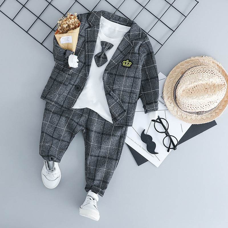 British small suit children's suit gentleman three-piece suit - Mubimart