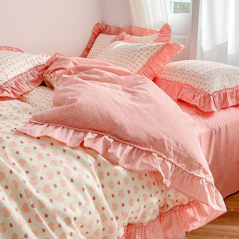 Broken Spring And Autumn Girl Bedding Sheet Quilt Cover Set Of Three - Mubimart