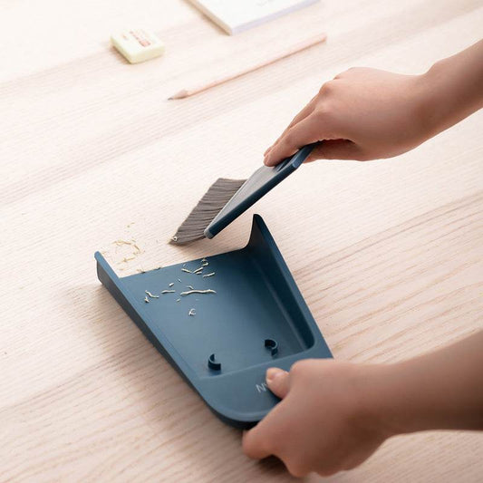 Broom And Dustpan Combo Set Household Soft Hair Sweep Desktop Cleaning Brush Wiper - Mubimart