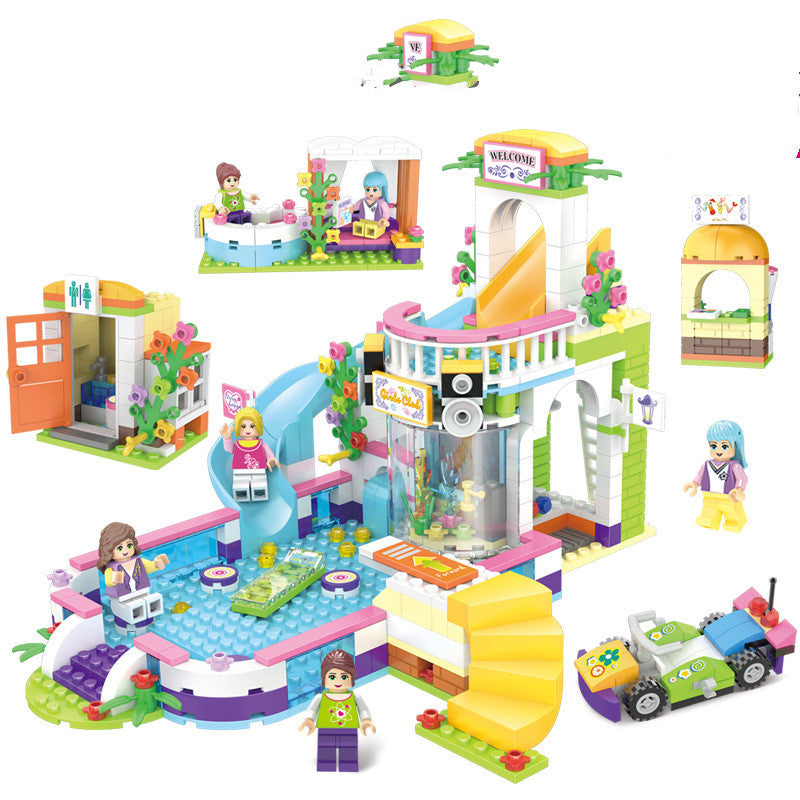 Building block toy girl's family assembled building blocks - Mubimart -  