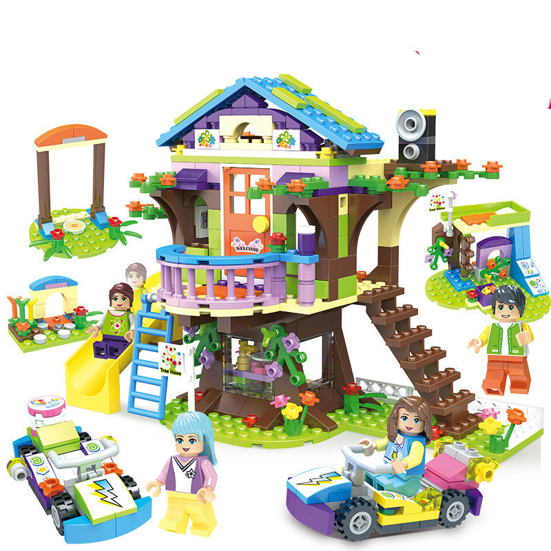 Building block toy girl's family assembled building blocks - Mubimart -  