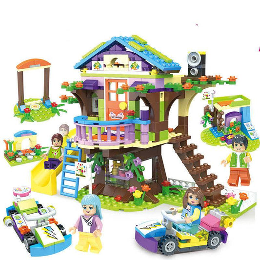 Building block toy girl's family assembled building blocks - Mubimart