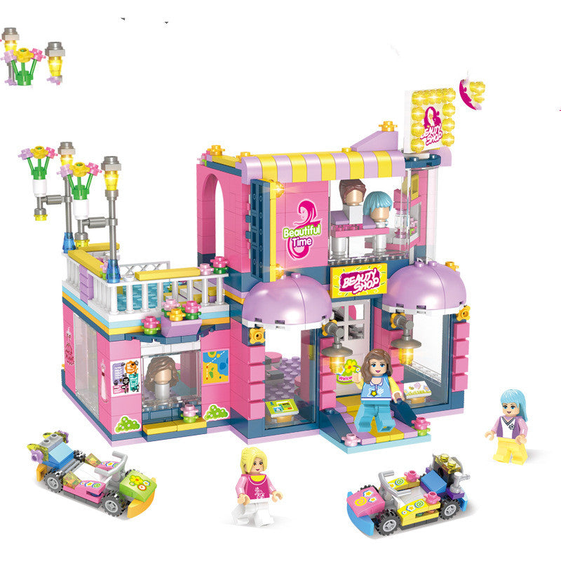 Building block toy girl's family assembled building blocks - Mubimart -  