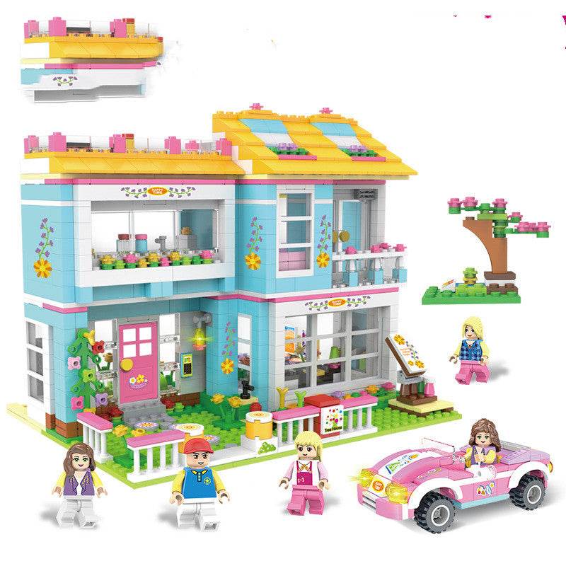Building block toy girl's family assembled building blocks - Mubimart