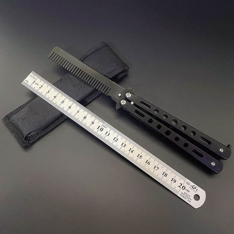 Butterfly Comb Stainless Steel Folding Practice Training Knife Combs Hairdressing Beard Moustache Brushes Hair Styling Tools - Mubimart