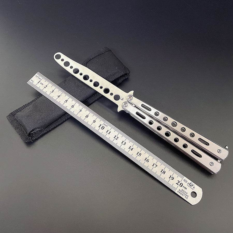 Butterfly Comb Stainless Steel Folding Practice Training Knife Combs Hairdressing Beard Moustache Brushes Hair Styling Tools - Mubimart