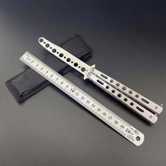 Butterfly Comb Stainless Steel Folding Practice Training Knife Combs Hairdressing Beard Moustache Brushes Hair Styling Tools - Mubimart