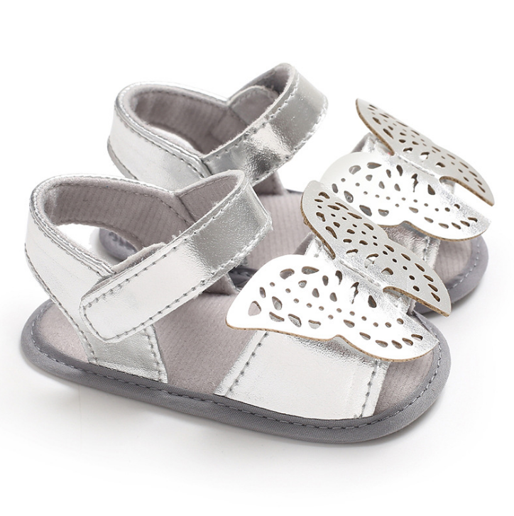 Butterfly baby sandals PU leather baby girls boys Nonslip soft soled Casual Sandals - Mubimart -  