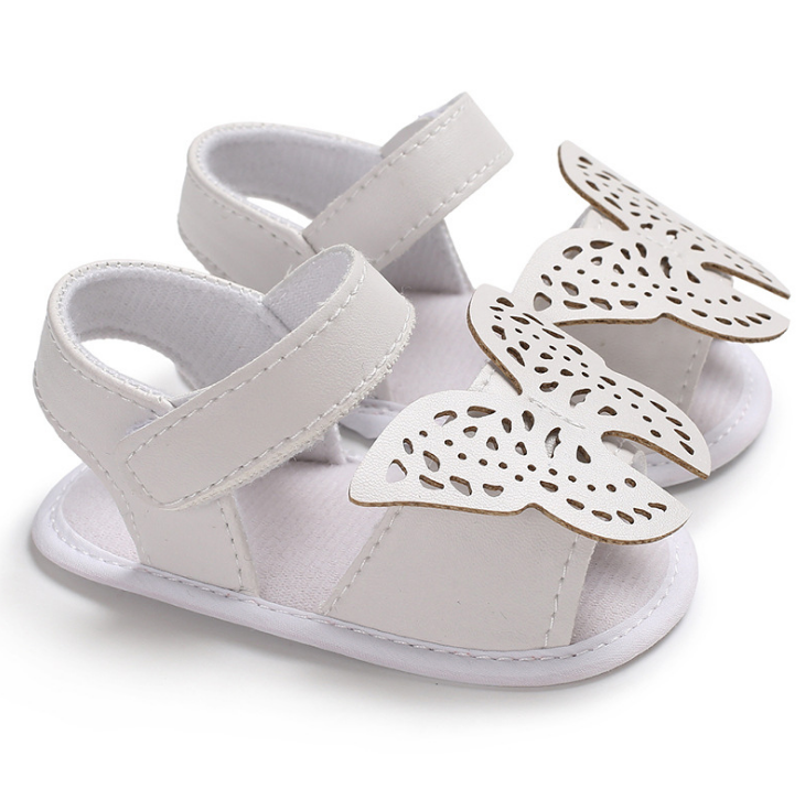 Butterfly baby sandals PU leather baby girls boys Nonslip soft soled Casual Sandals - Mubimart -  