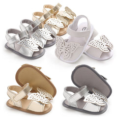 Butterfly baby sandals PU leather baby girls boys Nonslip soft soled Casual Sandals - Mubimart -  