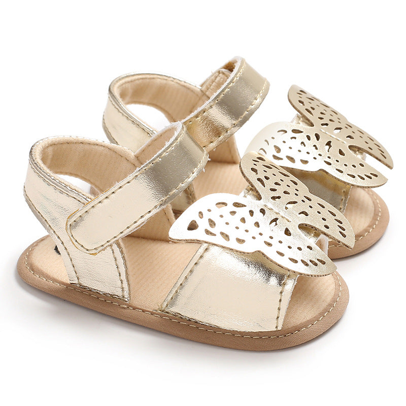 Butterfly baby sandals PU leather baby girls boys Nonslip soft soled Casual Sandals - Mubimart -  