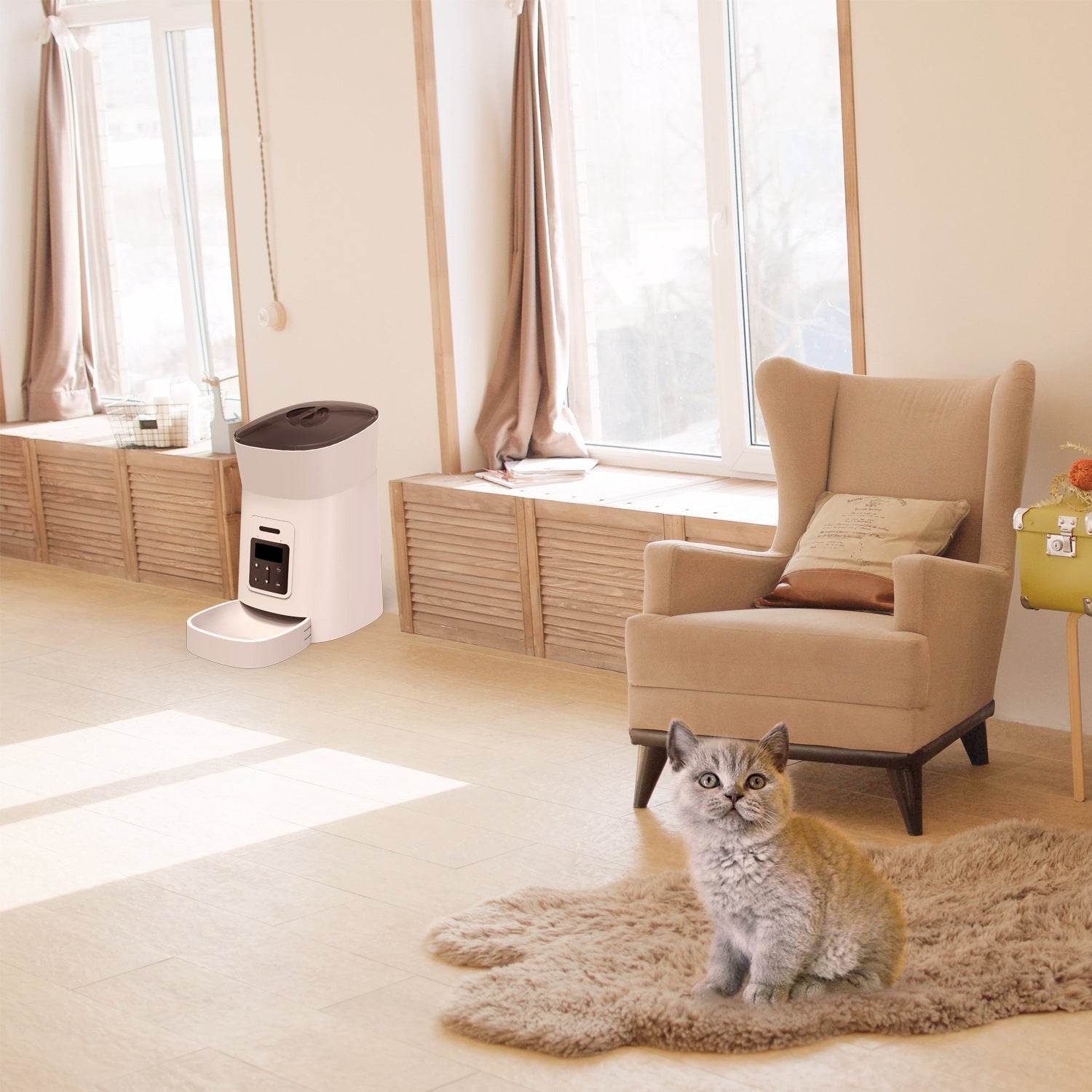 Button Version Smart Pet Automatic Feeder - Mubimart