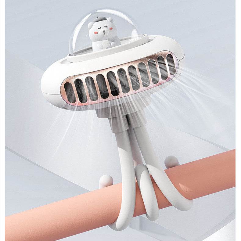 CYKE Space Capsule Stroller Fan Strong Wind Hand-held Electric Fan Usb Outdoor Portable Octopus Fan - Mubimart