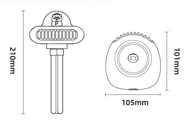 CYKE Space Capsule Stroller Fan Strong Wind Hand-held Electric Fan Usb Outdoor Portable Octopus Fan - Mubimart