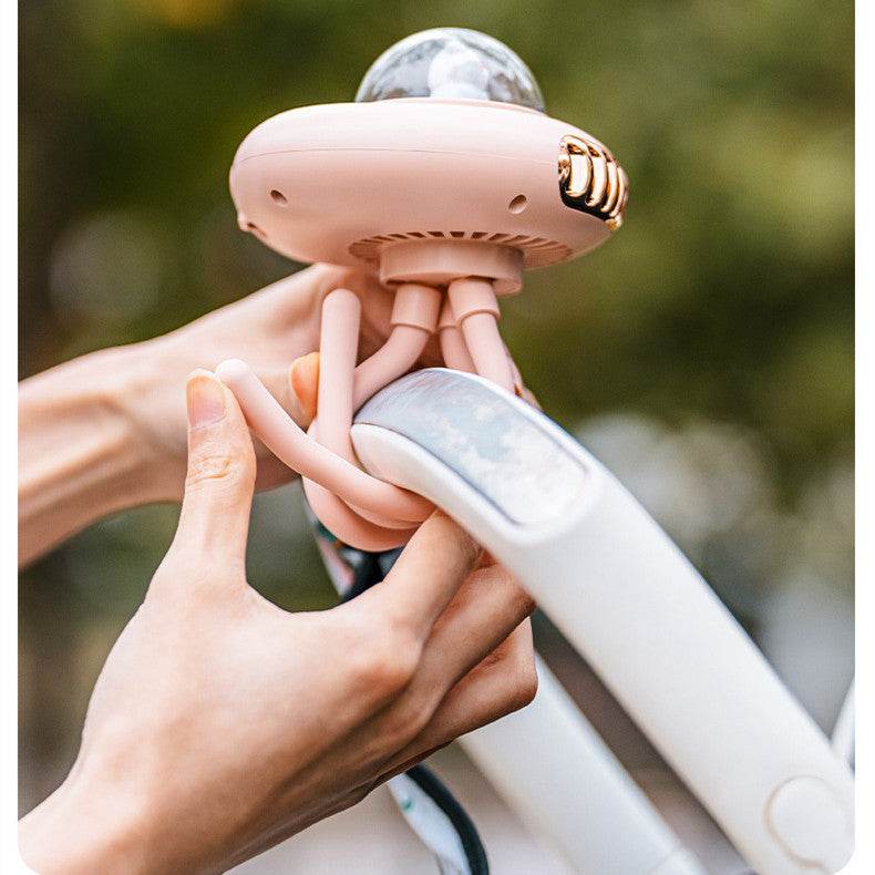 CYKE Space Capsule Stroller Fan Strong Wind Hand-held Electric Fan Usb Outdoor Portable Octopus Fan - Mubimart