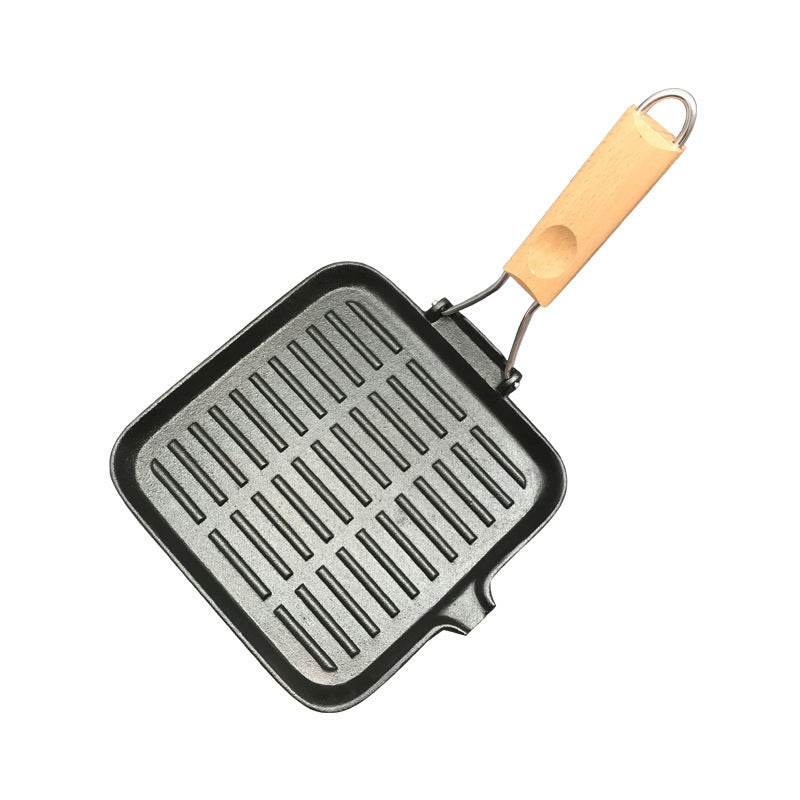 Camping Cookware Cast Iron Steak Skillet Folding Pan - Mubimart
