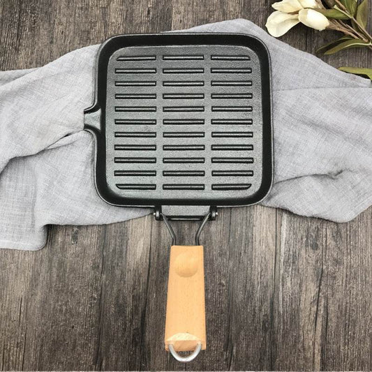 Camping Cookware Cast Iron Steak Skillet Folding Pan - Mubimart