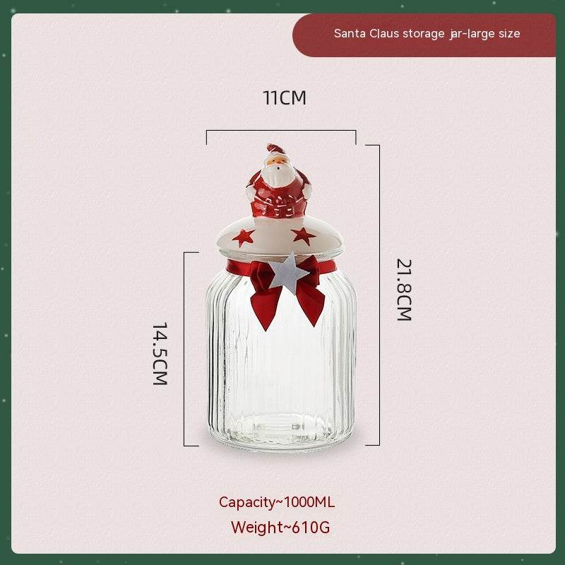 Candy Sealed Jar Snack Storage Box Storage Jar Biscuit Nut Glass Bottle - Mubimart