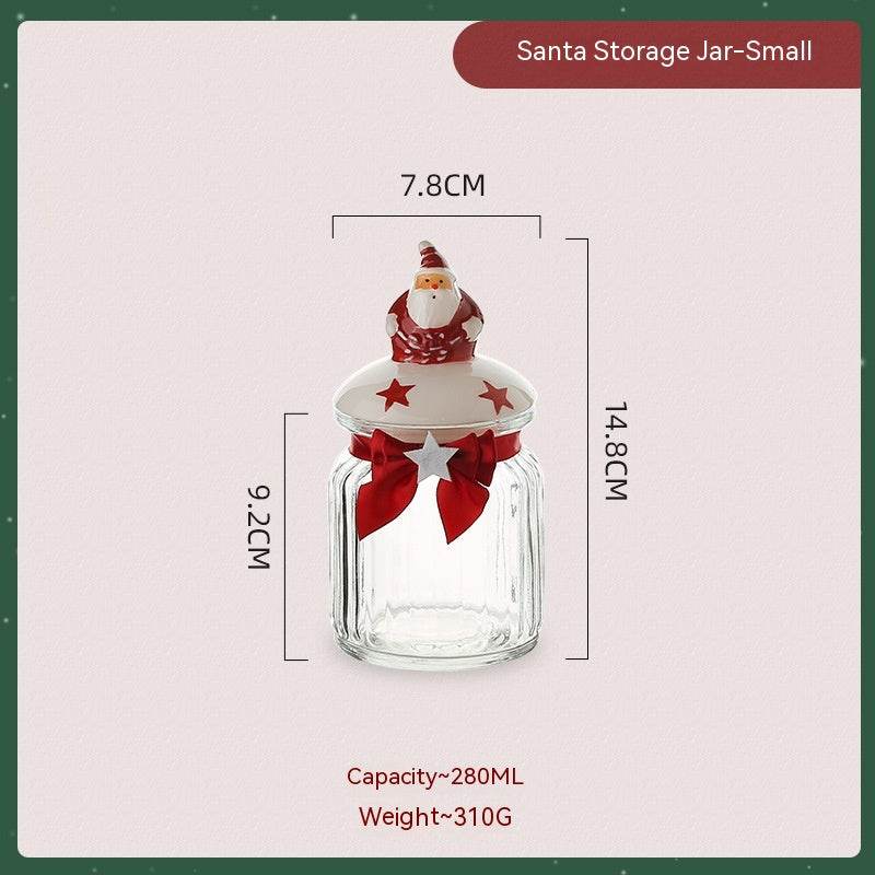 Candy Sealed Jar Snack Storage Box Storage Jar Biscuit Nut Glass Bottle - Mubimart