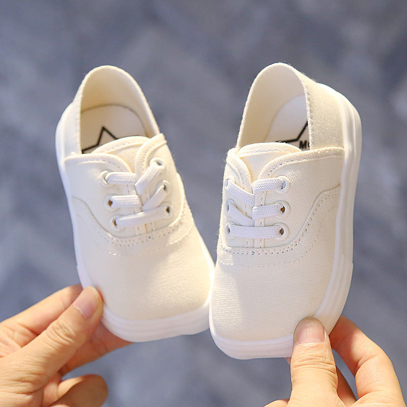 Canvas Shoes Korean Board Shoes Boys Baby White Shoes - Mubimart -  