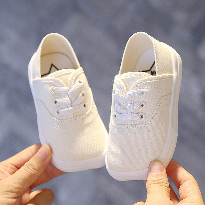 Canvas Shoes Korean Board Shoes Boys Baby White Shoes - Mubimart