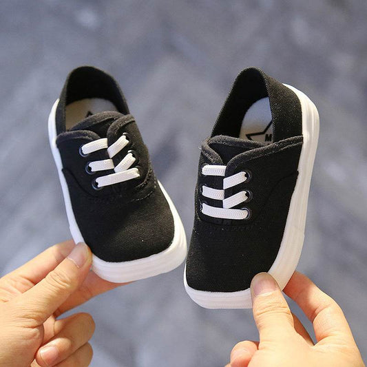 Canvas Shoes Korean Board Shoes Boys Baby White Shoes - Mubimart