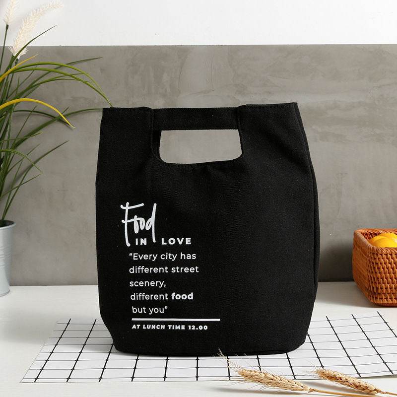 Canvas lunch box bag lunch tote - Mubimart