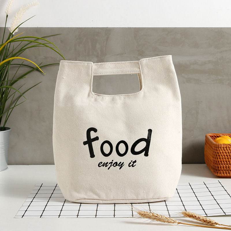 Canvas lunch box bag lunch tote - Mubimart