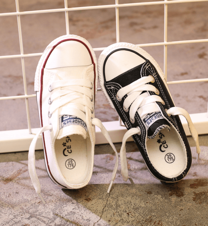 Canvas shoes non-slip casual shoes student parent-child shoes new baby shoes white shoes - Mubimart