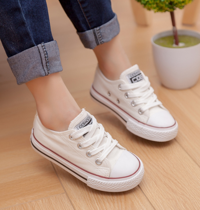 Canvas shoes non-slip casual shoes student parent-child shoes new baby shoes white shoes - Mubimart -  