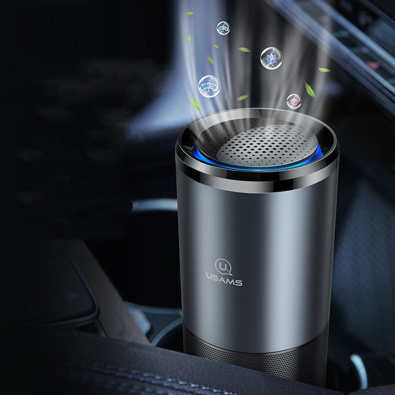 Car Air Purifier Ionizer Negative Ion Aluminum Alloy Car Air Freshener Activated Carbon Formaldehyde Auto Air Clean Accessories - Mubimart - Automatic Air Freshener 