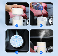 Car Diffuser Aroma Ultrasonic Water Mist Humidifier Lighting Oils Diffuser Car Aroma Diffuer Humidifier - Mubimart -  