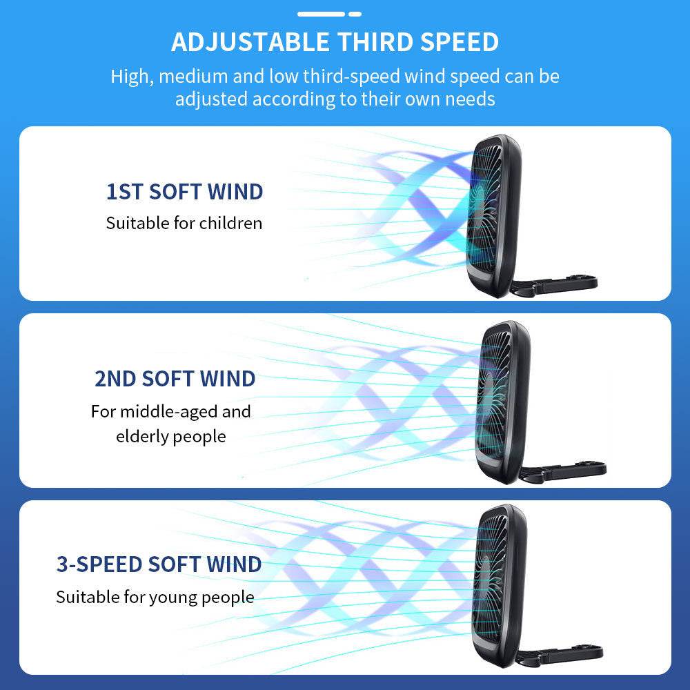 Car Rear Seat Fan Foldable Silent Rechargeable Air Conditioner Electric Back Seat Mini USB Cooler Portable Air Cooling Fan Select Supplier - Mubimart
