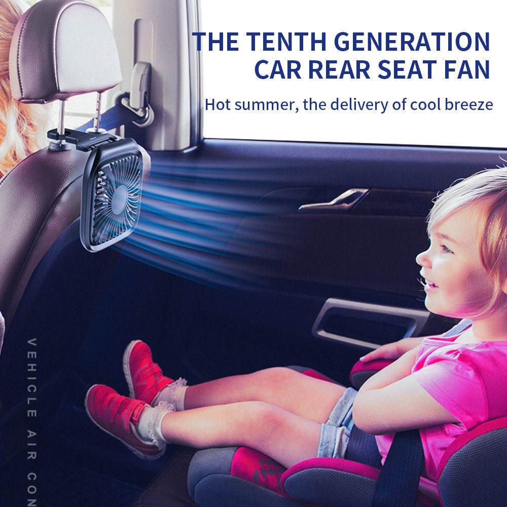 Car Rear Seat Fan Foldable Silent Rechargeable Air Conditioner Electric Back Seat Mini USB Cooler Portable Air Cooling Fan Select Supplier - Mubimart