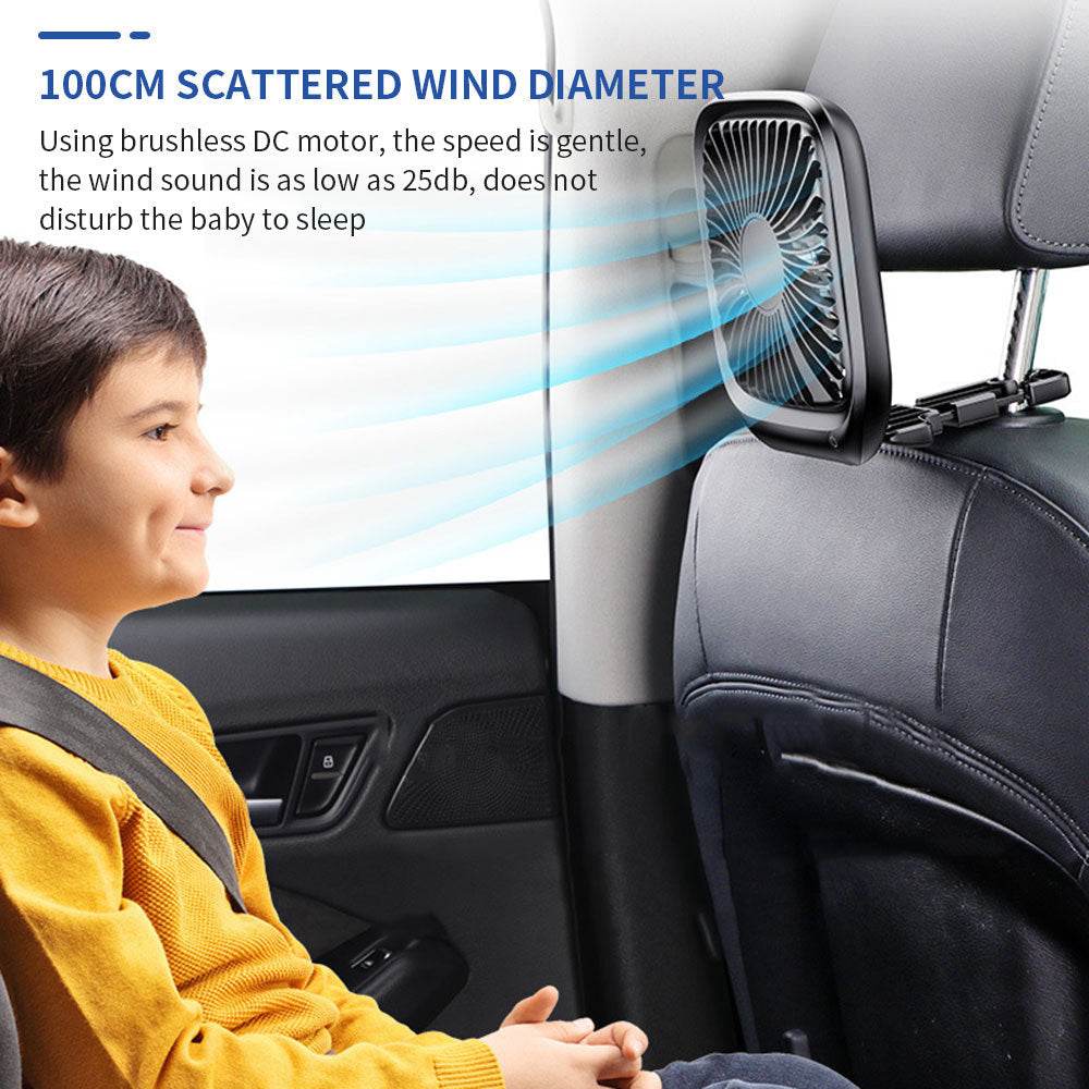 Car Rear Seat Fan Foldable Silent Rechargeable Air Conditioner Electric Back Seat Mini USB Cooler Portable Air Cooling Fan Select Supplier - Mubimart