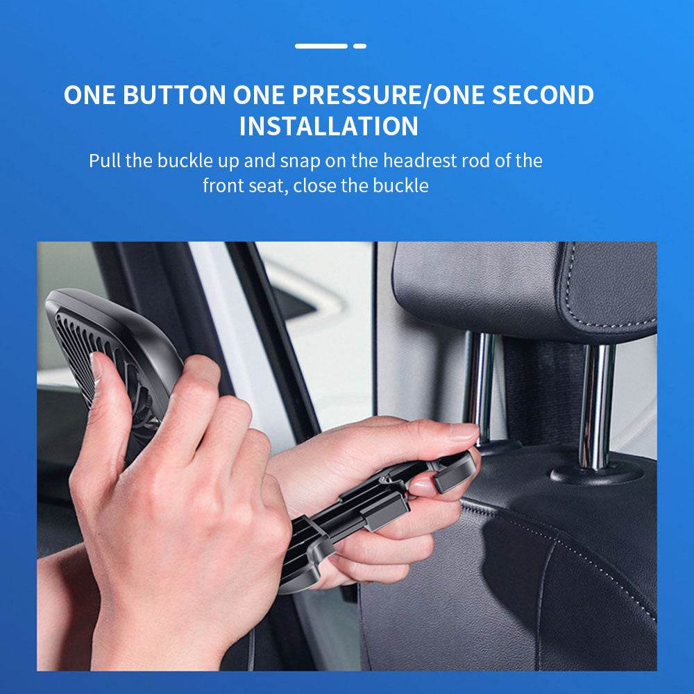 Car Rear Seat Fan Foldable Silent Rechargeable Air Conditioner Electric Back Seat Mini USB Cooler Portable Air Cooling Fan Select Supplier - Mubimart